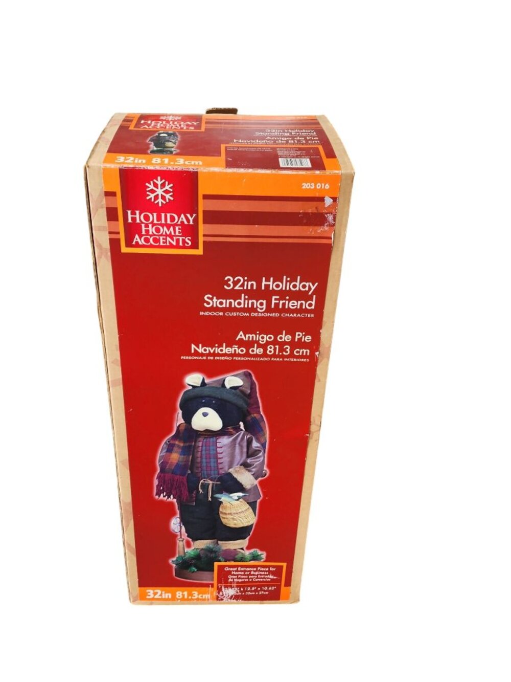32" Holiday Stading Friend Christmas Bear Decor